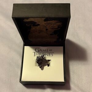 Sales one LLC House Stark Silver Dragon Ring Size 10